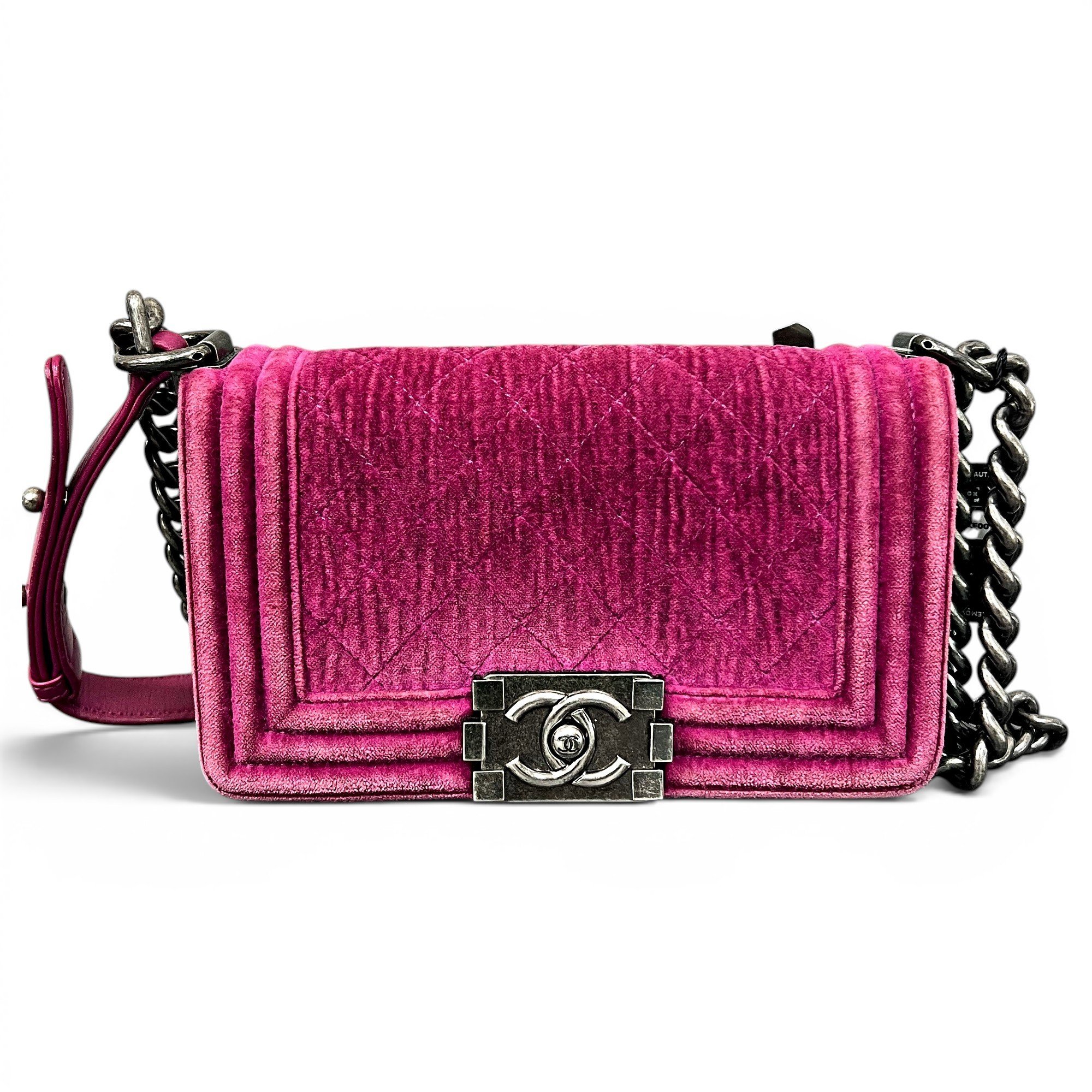 Wallet On Chain Boy Half Flap velvet handbag