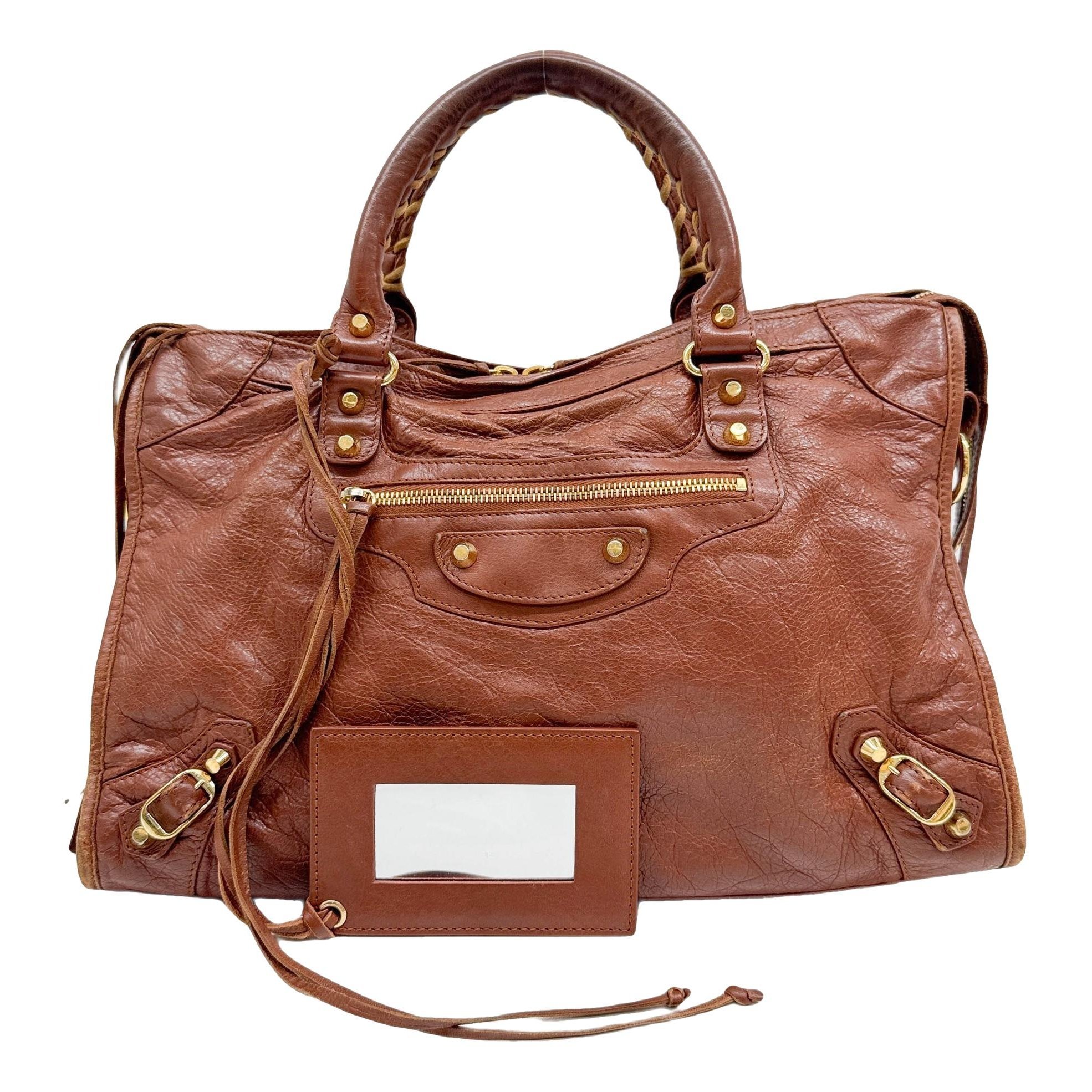 City leather handbag