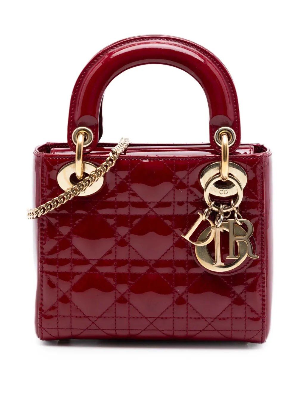 2018 Mini Patent Cannage Lady Dior satchel