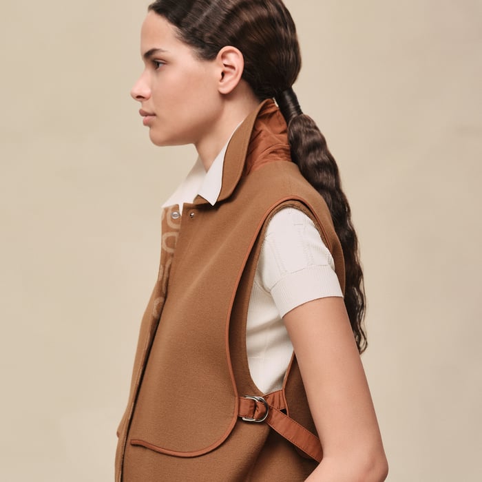 Brun Mahogany "Chaine d'Ancre" Short Vest