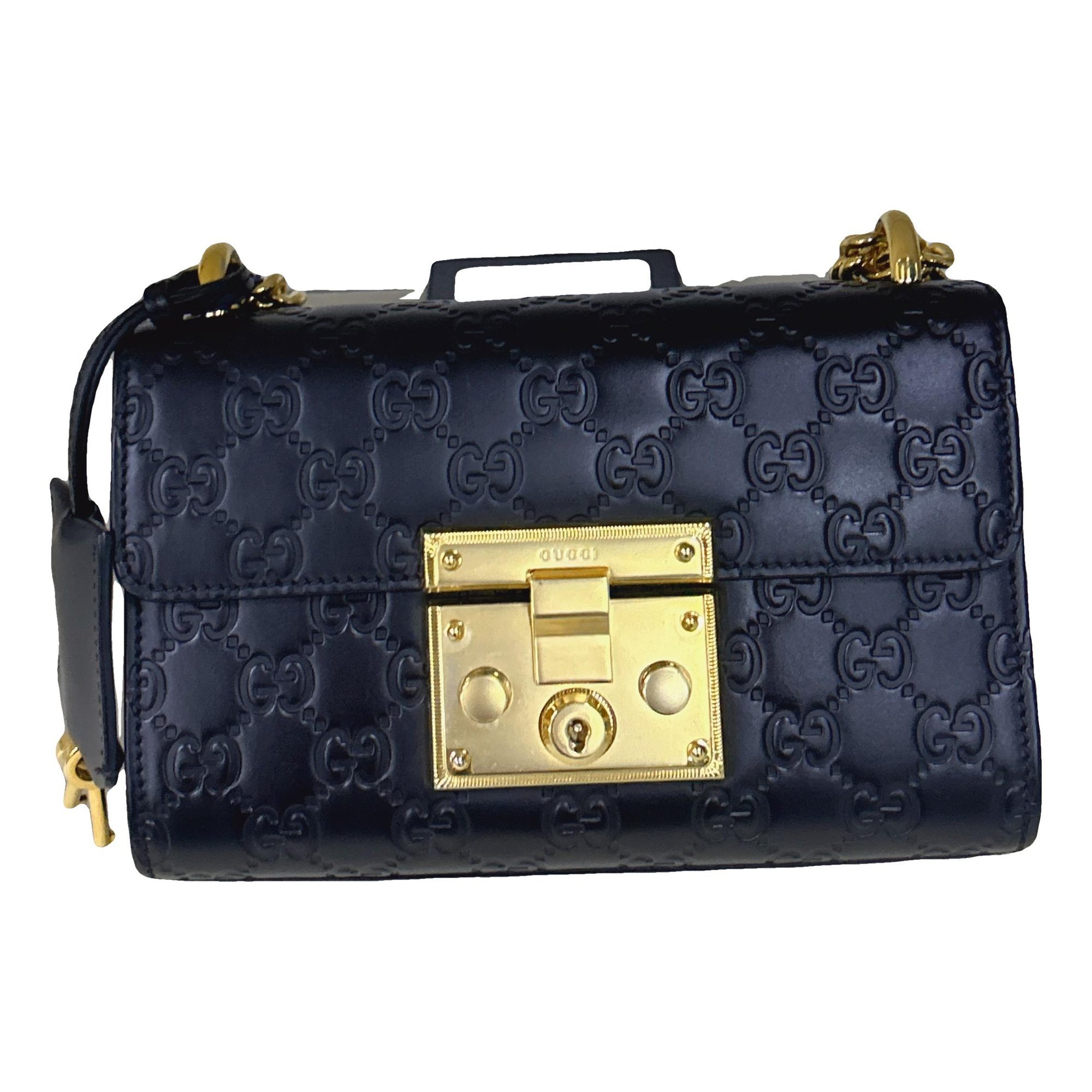 Padlock leather handbag