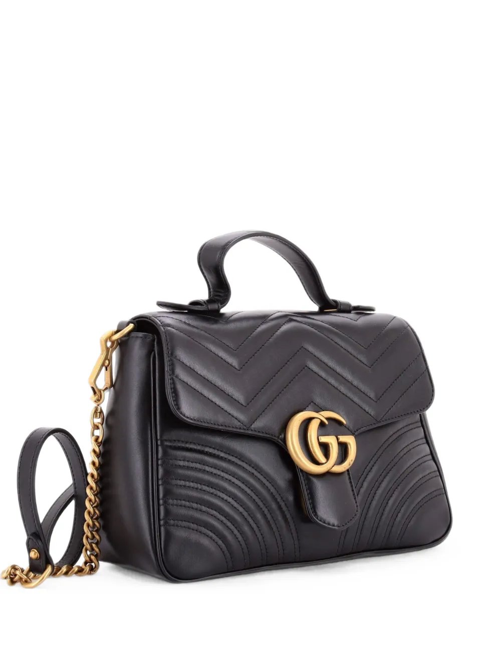 GG Marmont Top Handle Flap Bag Matelasse Leather Small satchel