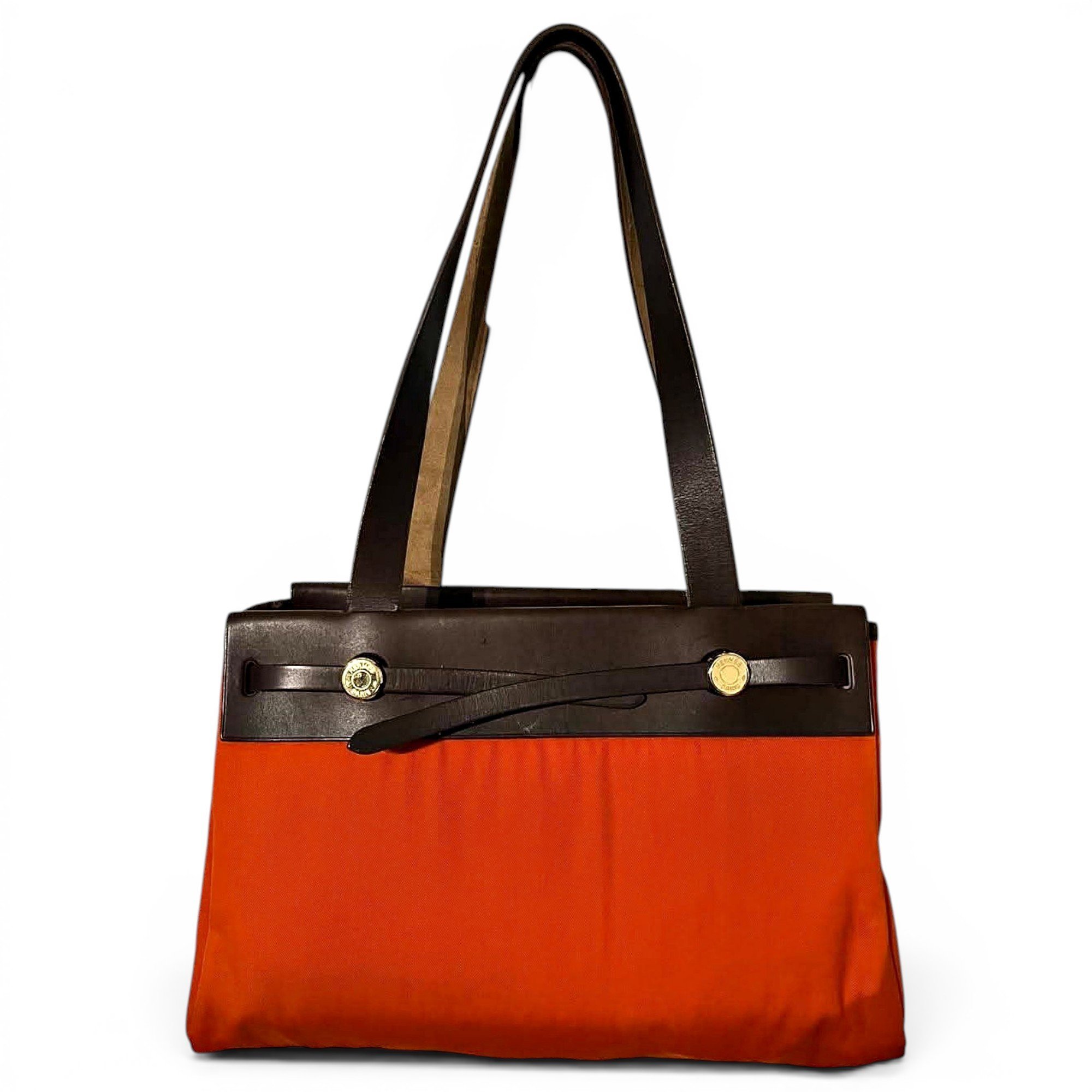 Hermes Herbag Handbag Orange 2003
