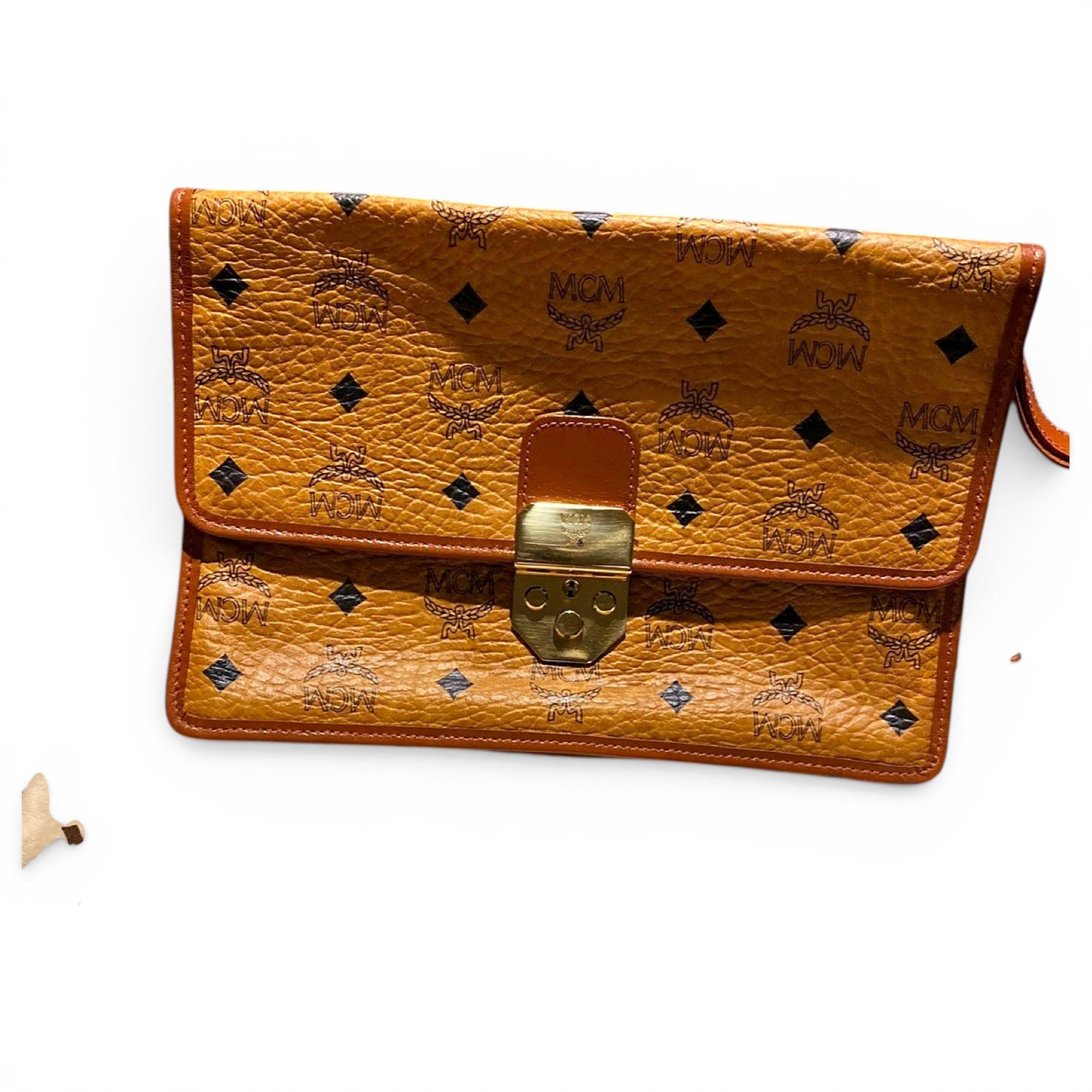 Leather clutch bag