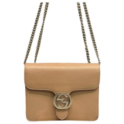 Interlocking leather handbag
