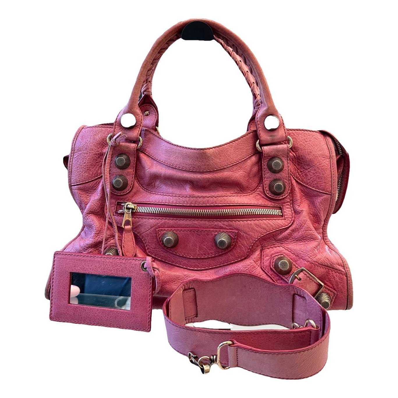 City leather handbag