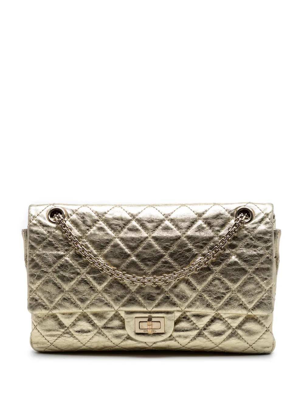 2008-2009 Quilted Metallic Aged Calfskin Reissue 2.55 Double Flap 226 shoulder bag