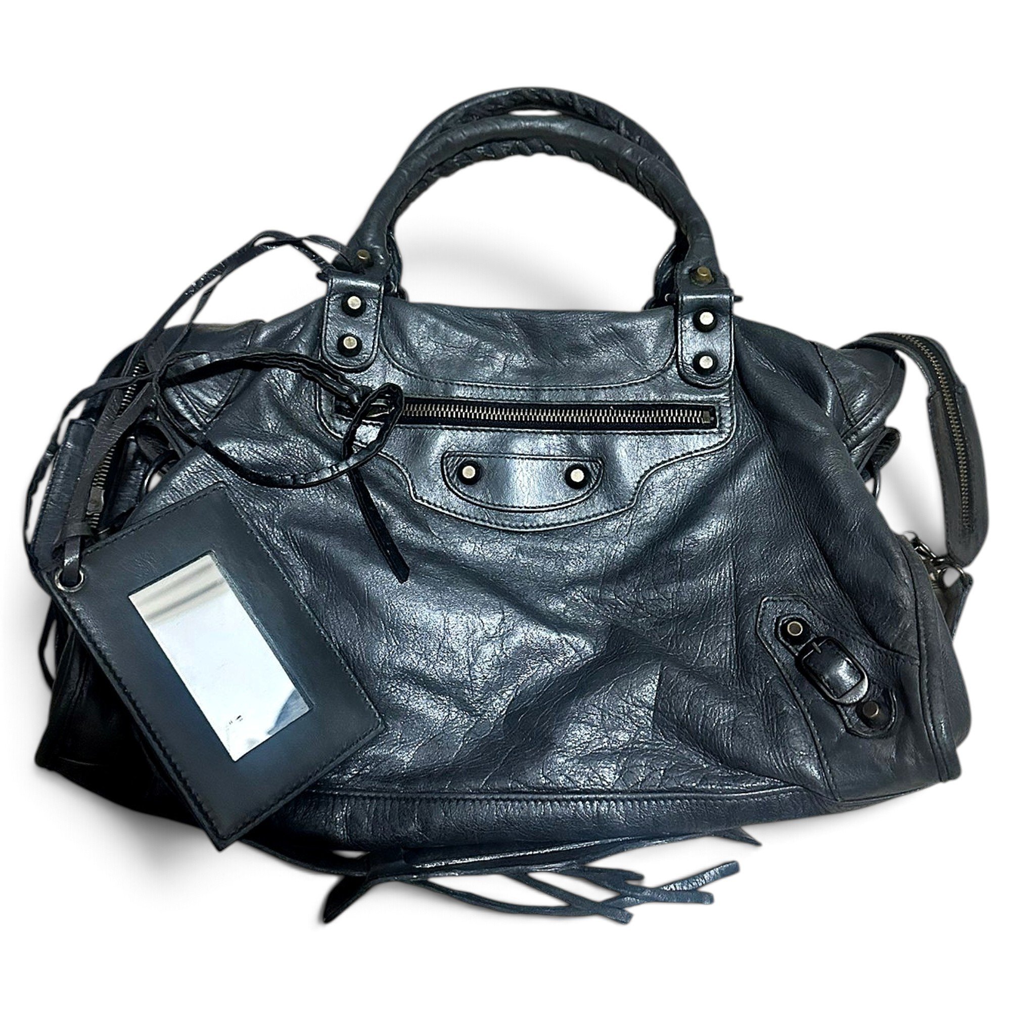 City leather handbag