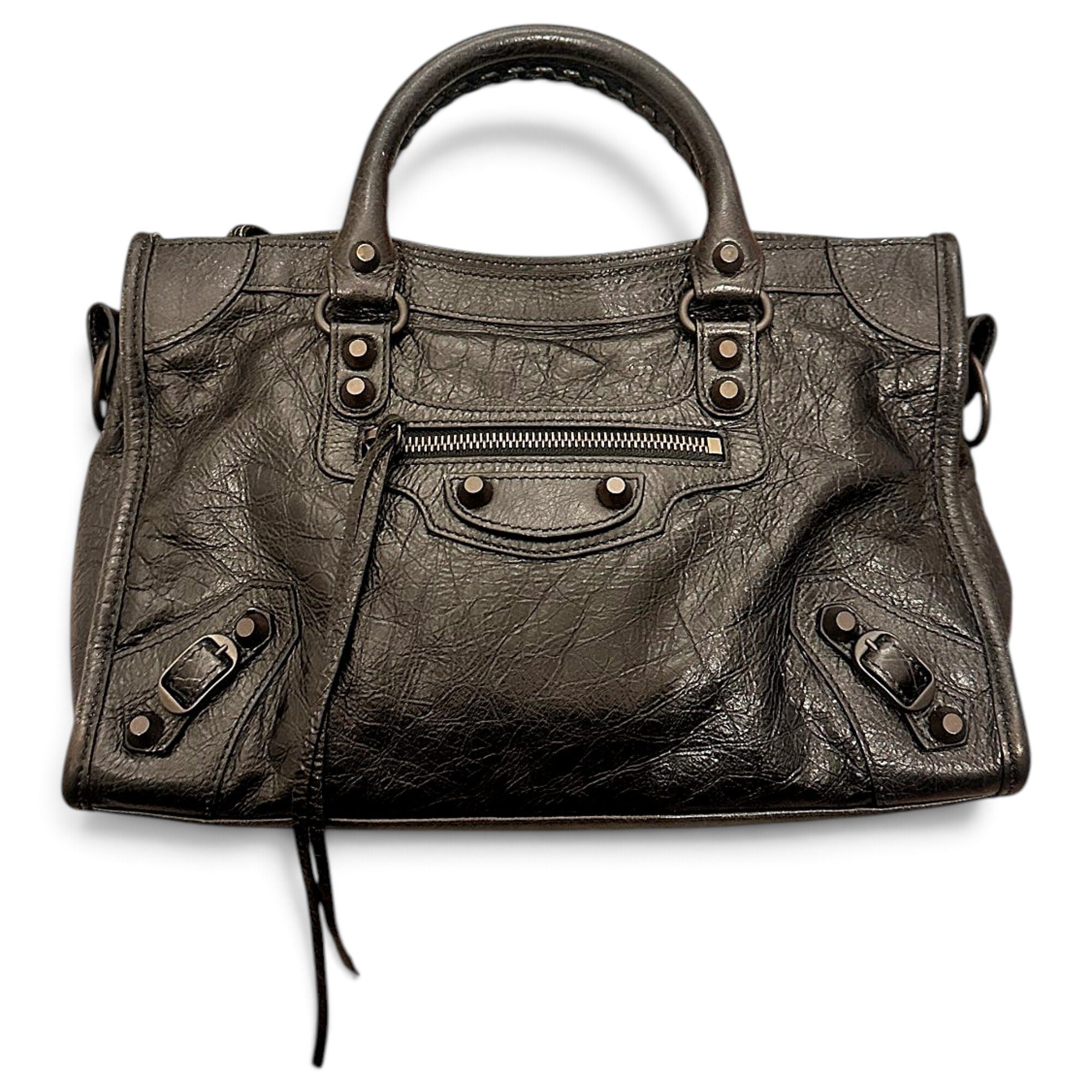 City leather handbag