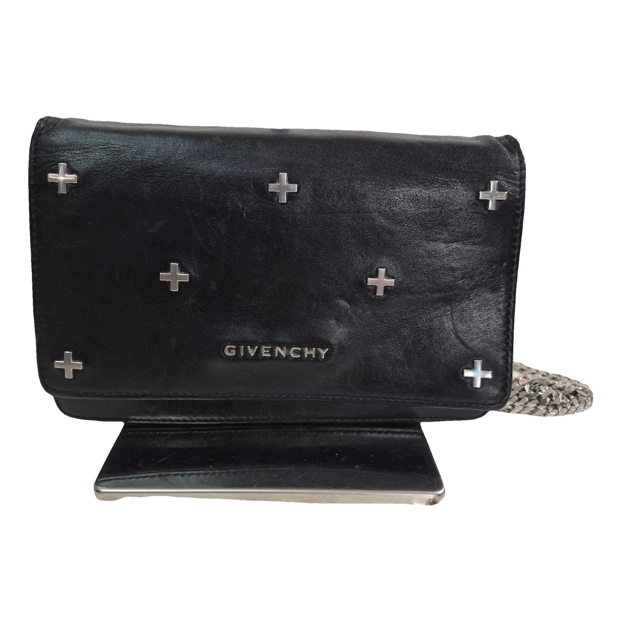 Leather clutch bag