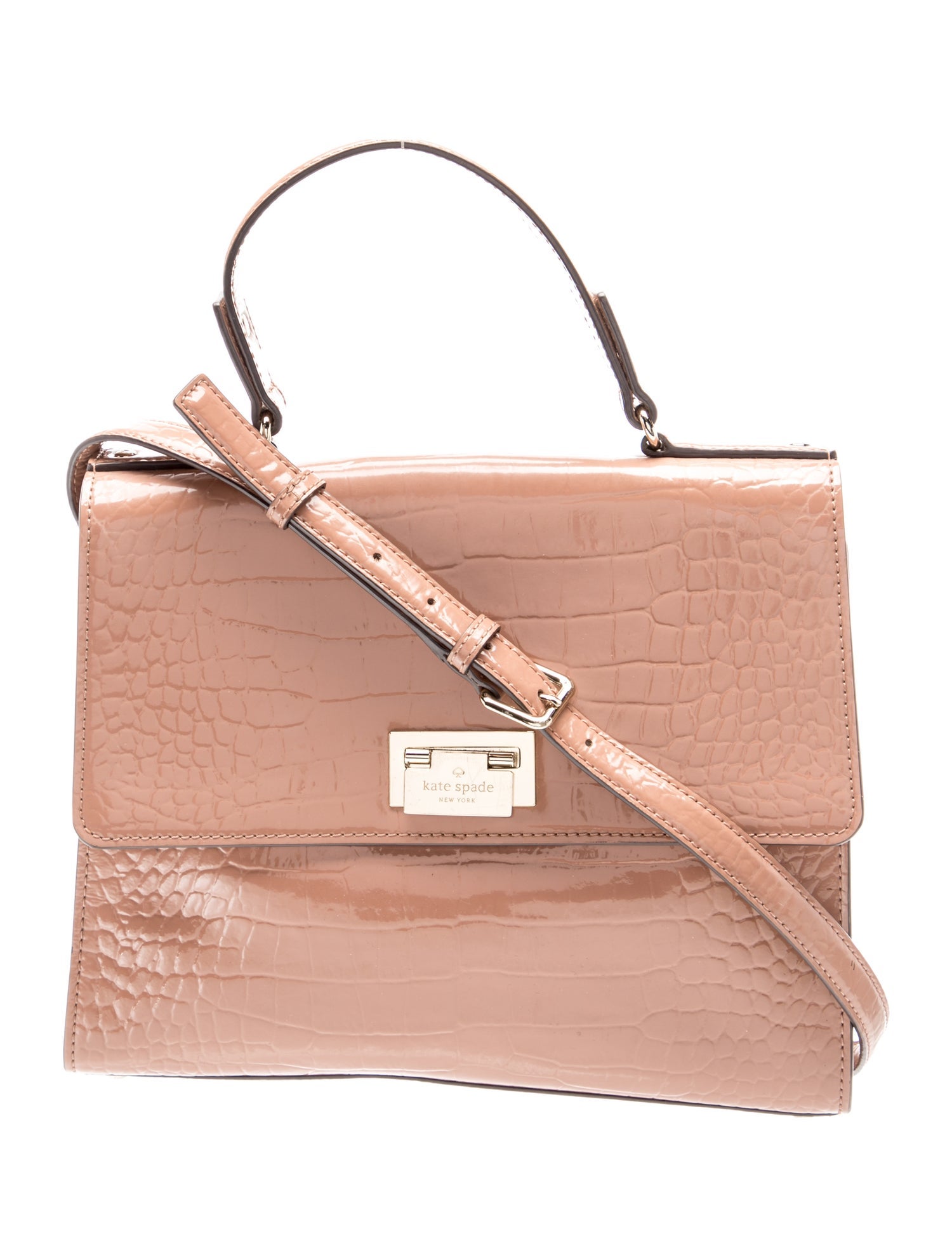 Embossed Leather Top Handle Bag