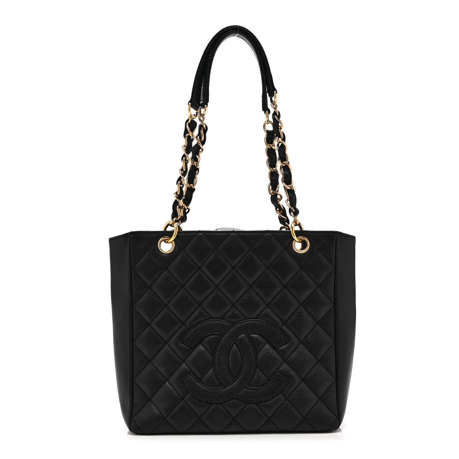 Chanel Caviar Quilted Petit Shopping Tote PST Black