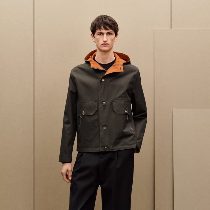 Kaki Hooded Jacket