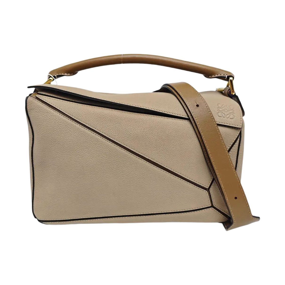 Puzzle leather handbag