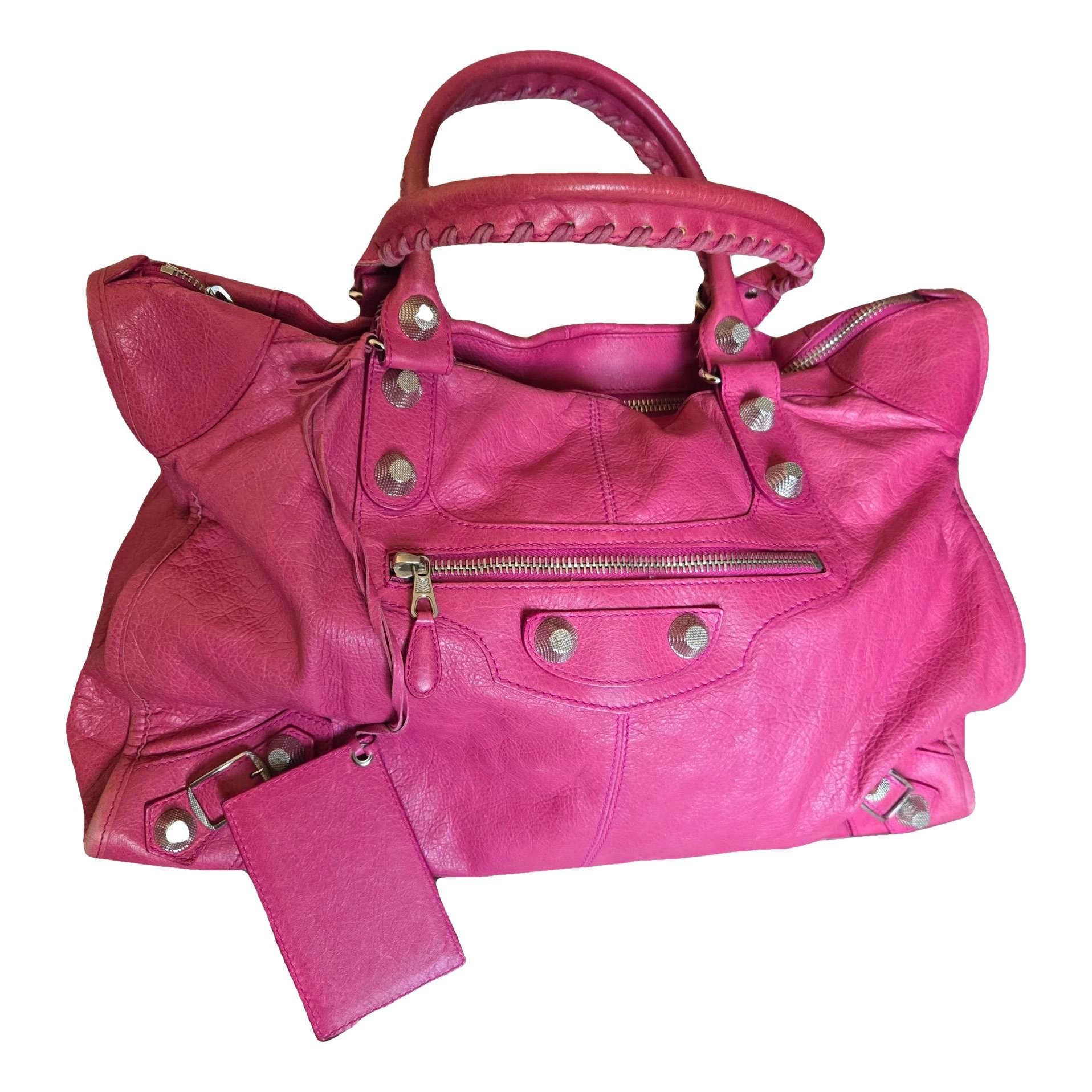 Weekender leather handbag