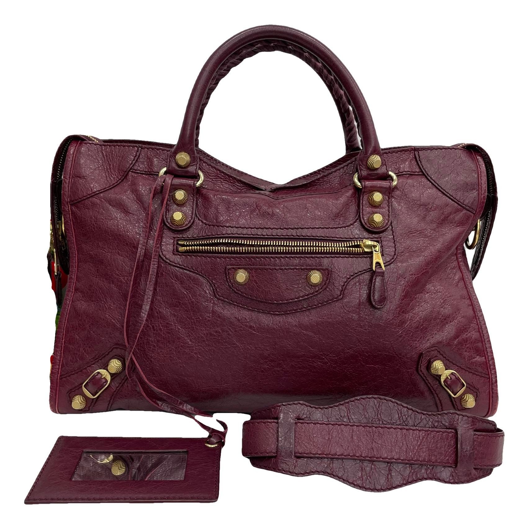 City leather handbag