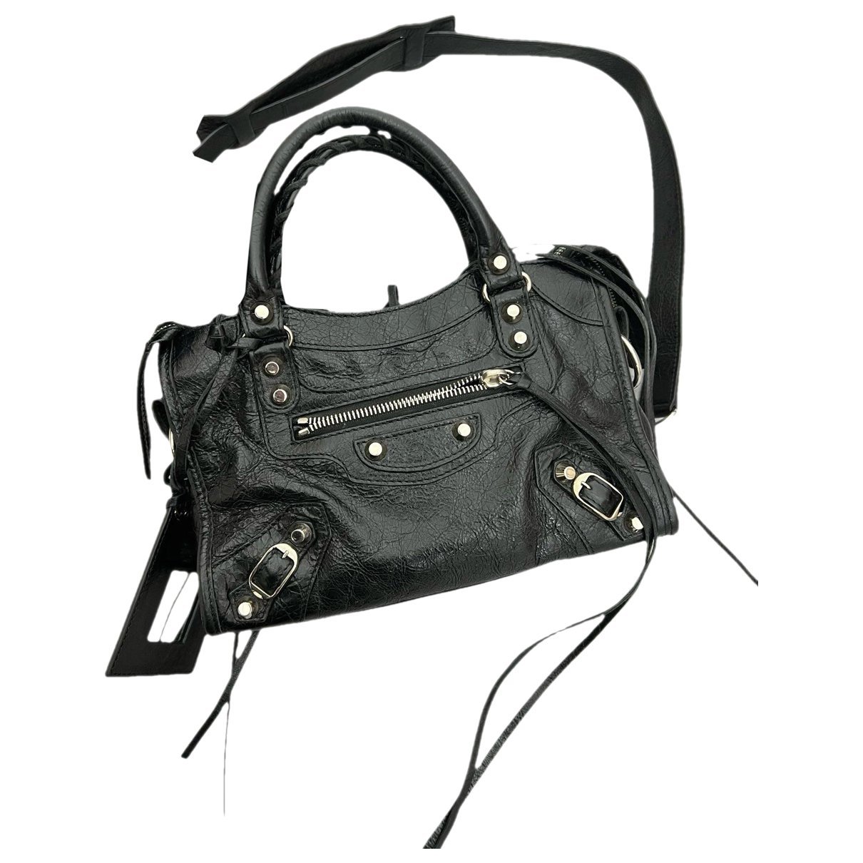 City leather handbag