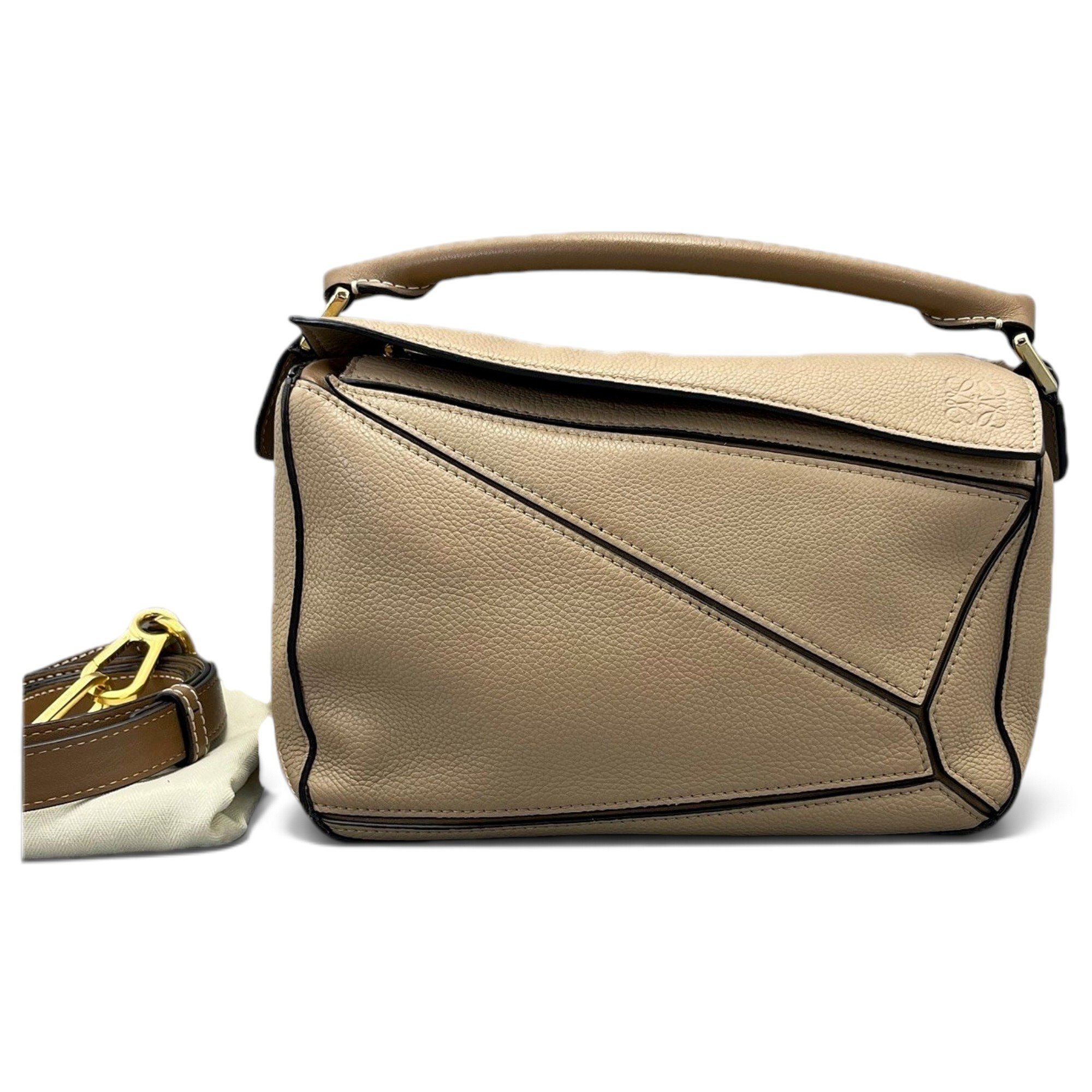 Puzzle leather handbag