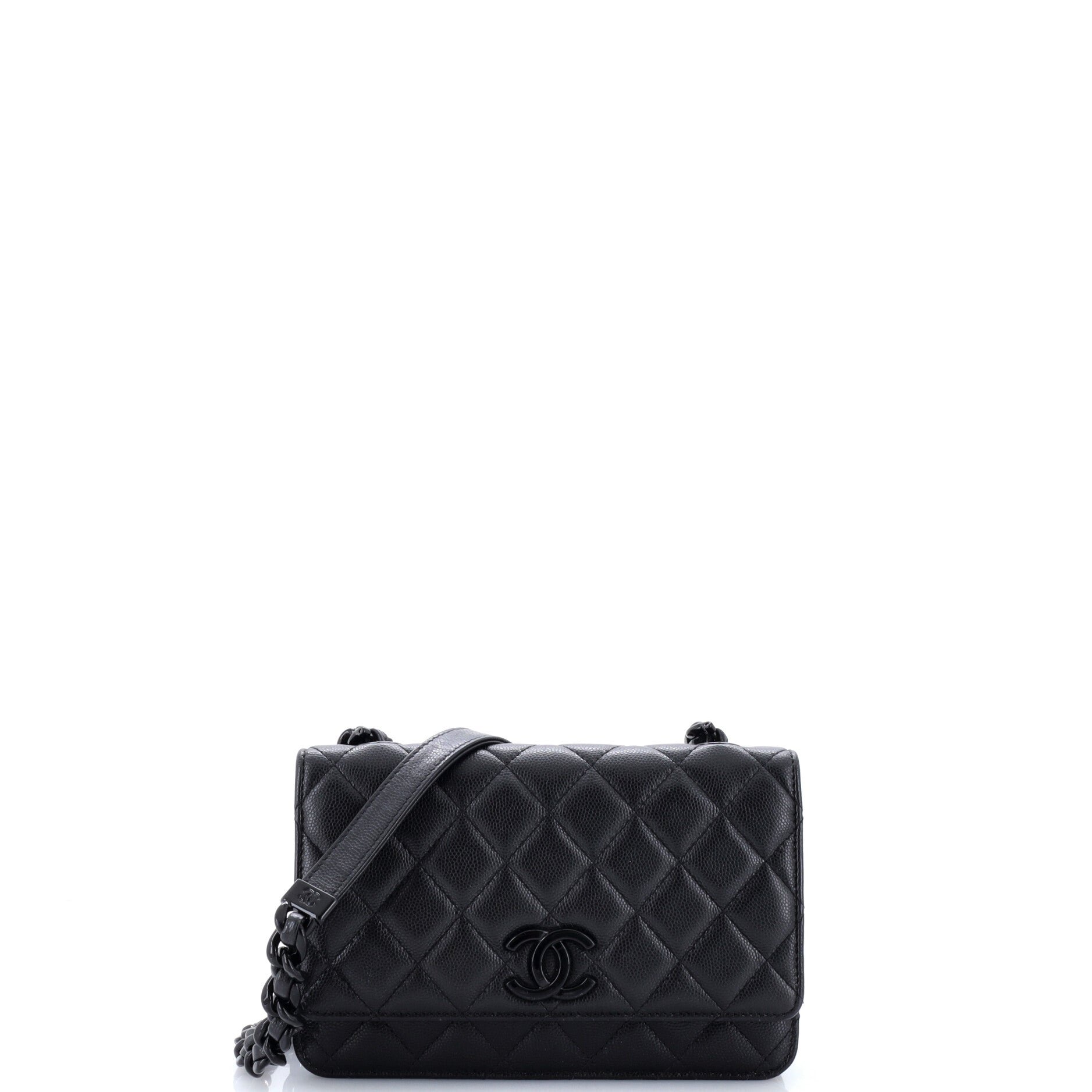 My Everything Wallet on Chain Quilted Caviar