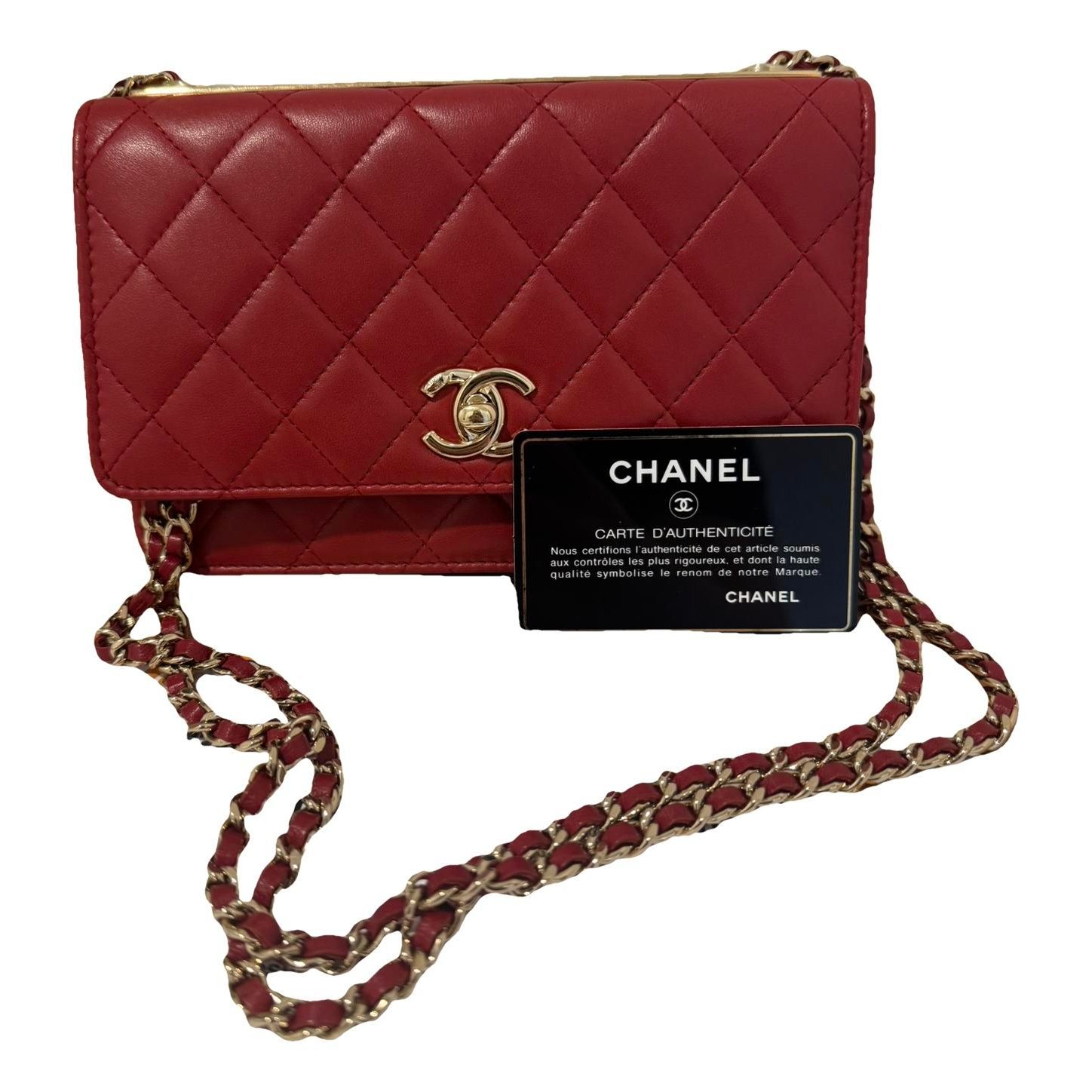 Trendy CC Wallet on Chain leather crossbody bag