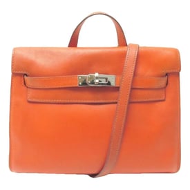 Hermes Kelly Danse Handbag Orange Leather