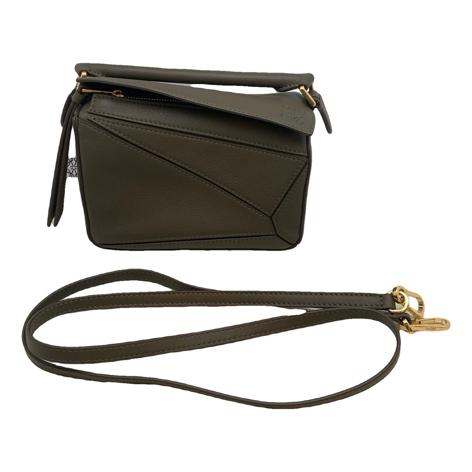 Puzzle leather handbag