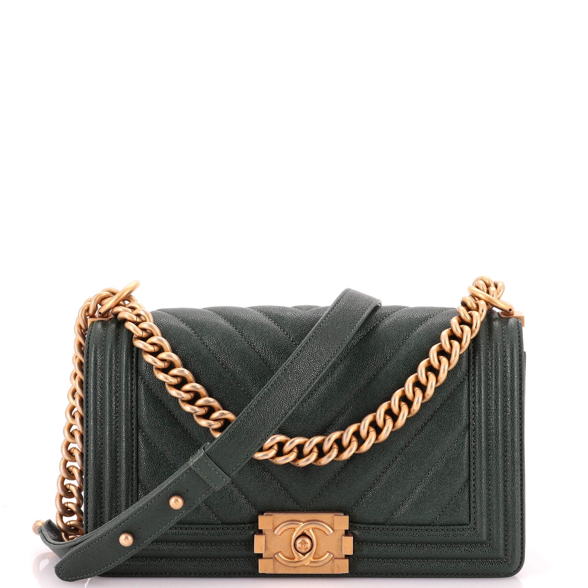 Boy Flap Bag Chevron Caviar Old Medium