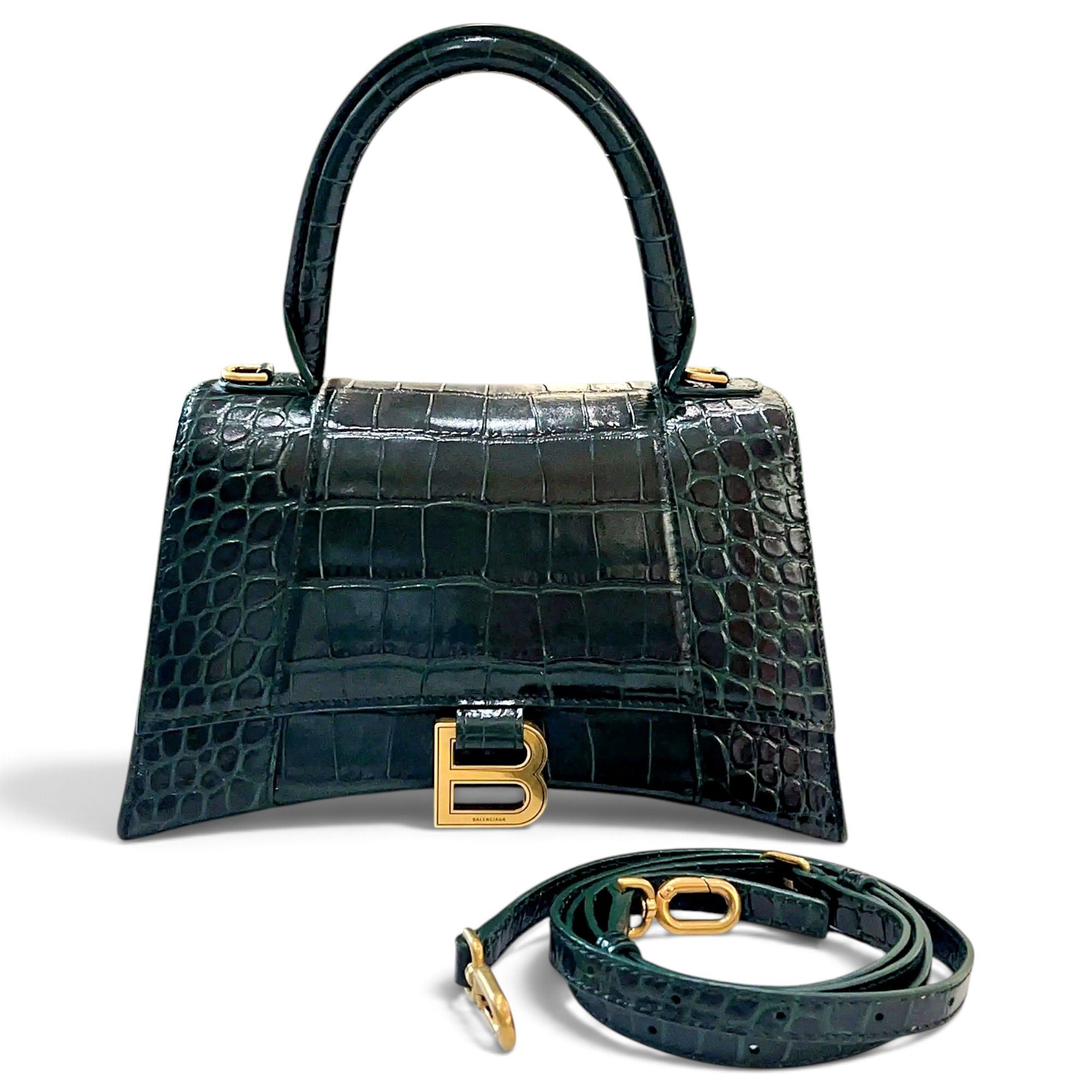 Hourglass leather crossbody bag
