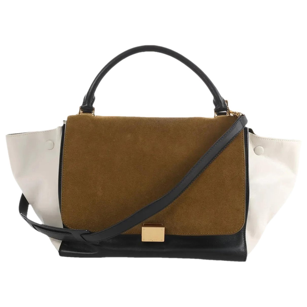 Trapèze leather handbag