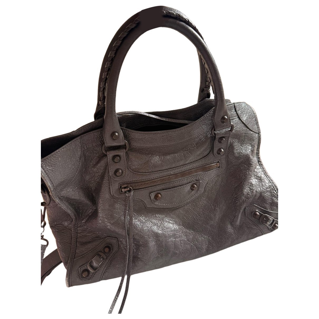 City leather handbag