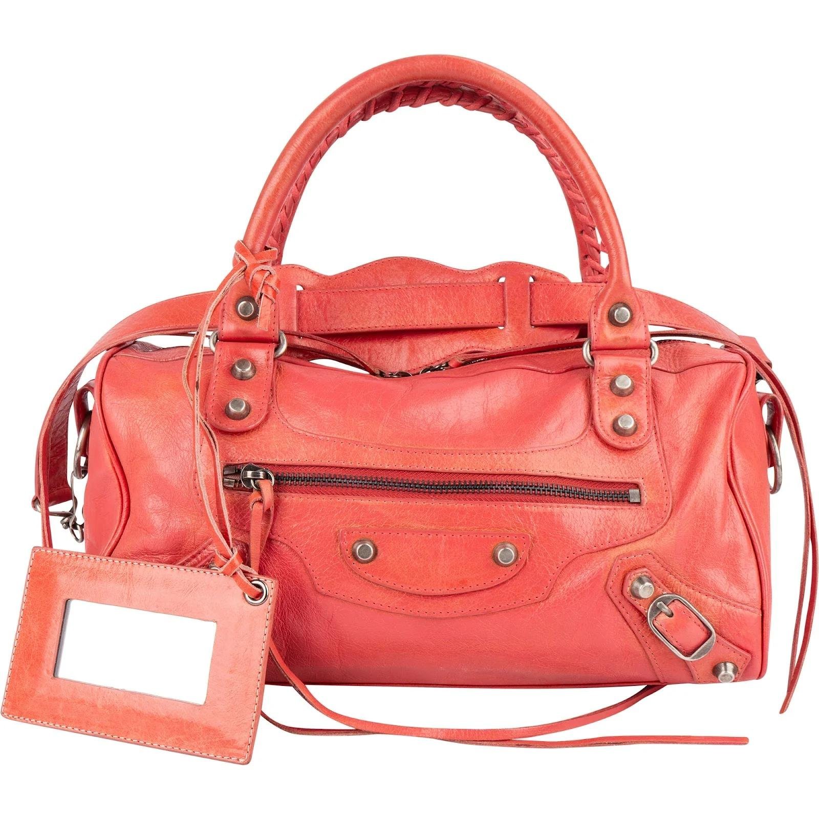 City leather handbag