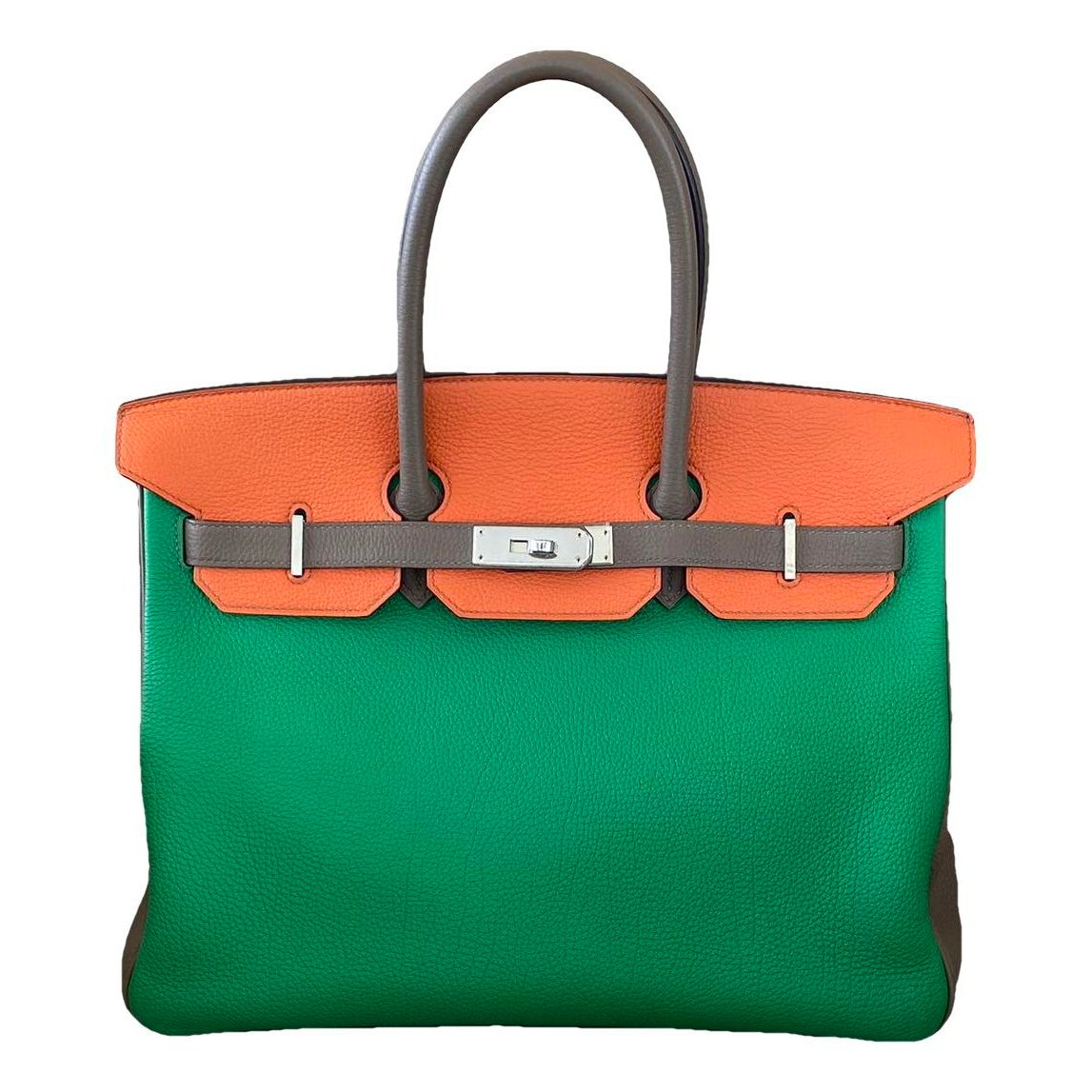 Hermes Birkin 35 Handbag Orange Togo Leather