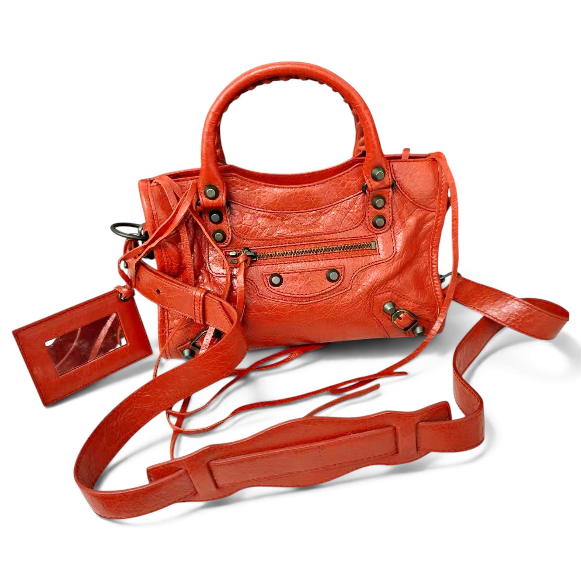 City leather handbag