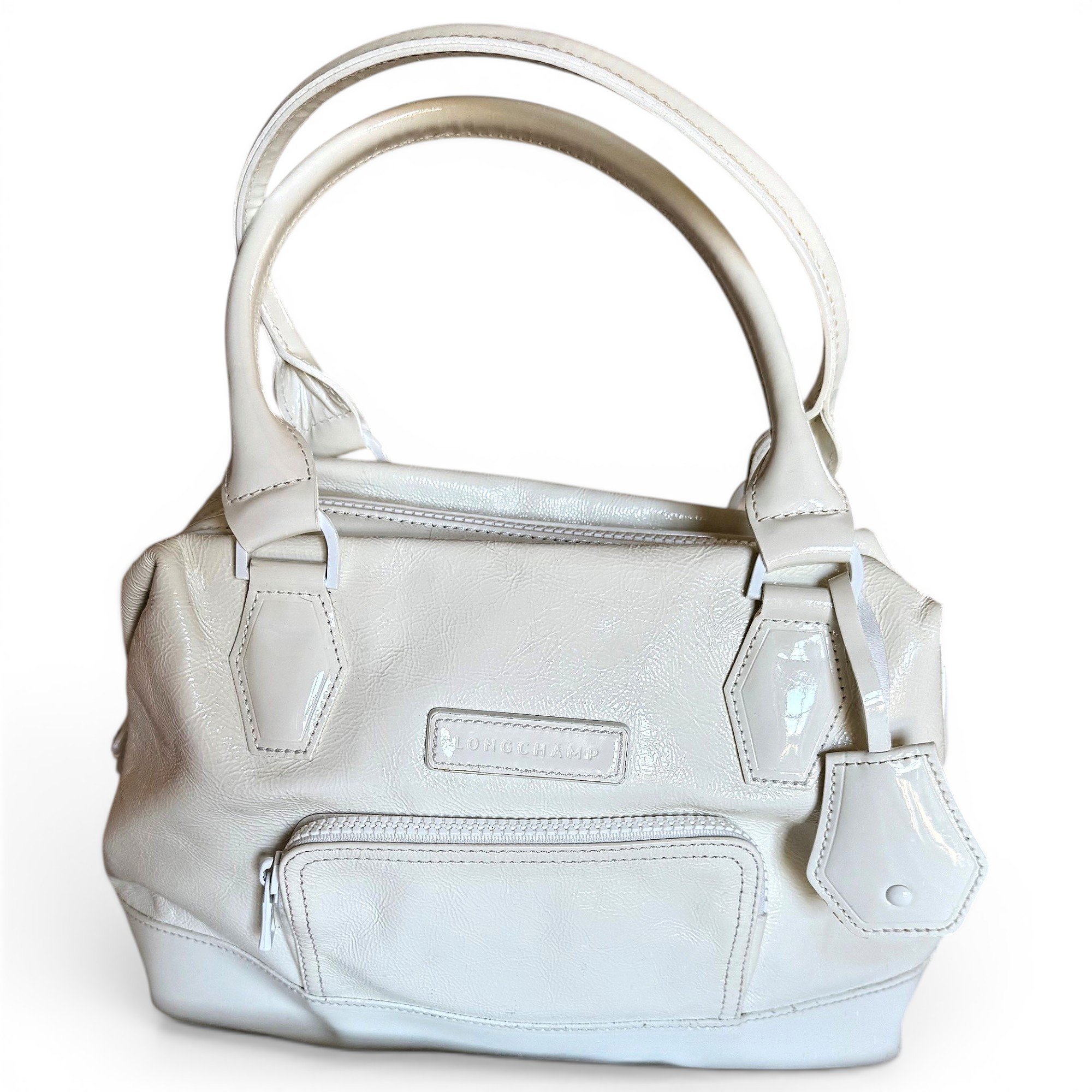 Cosmos patent leather handbag