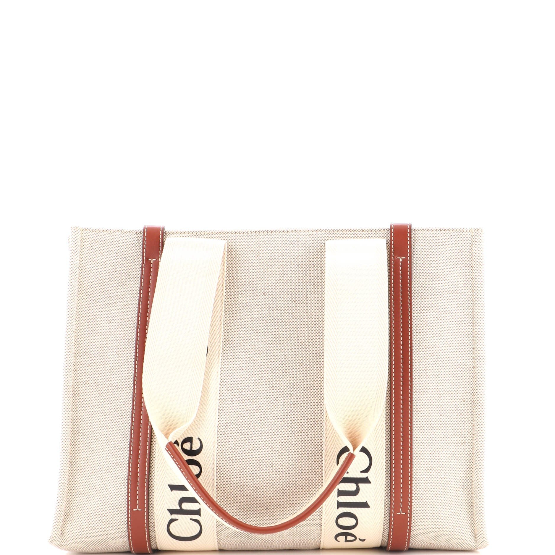 Woody Tote Canvas with Leather Medium