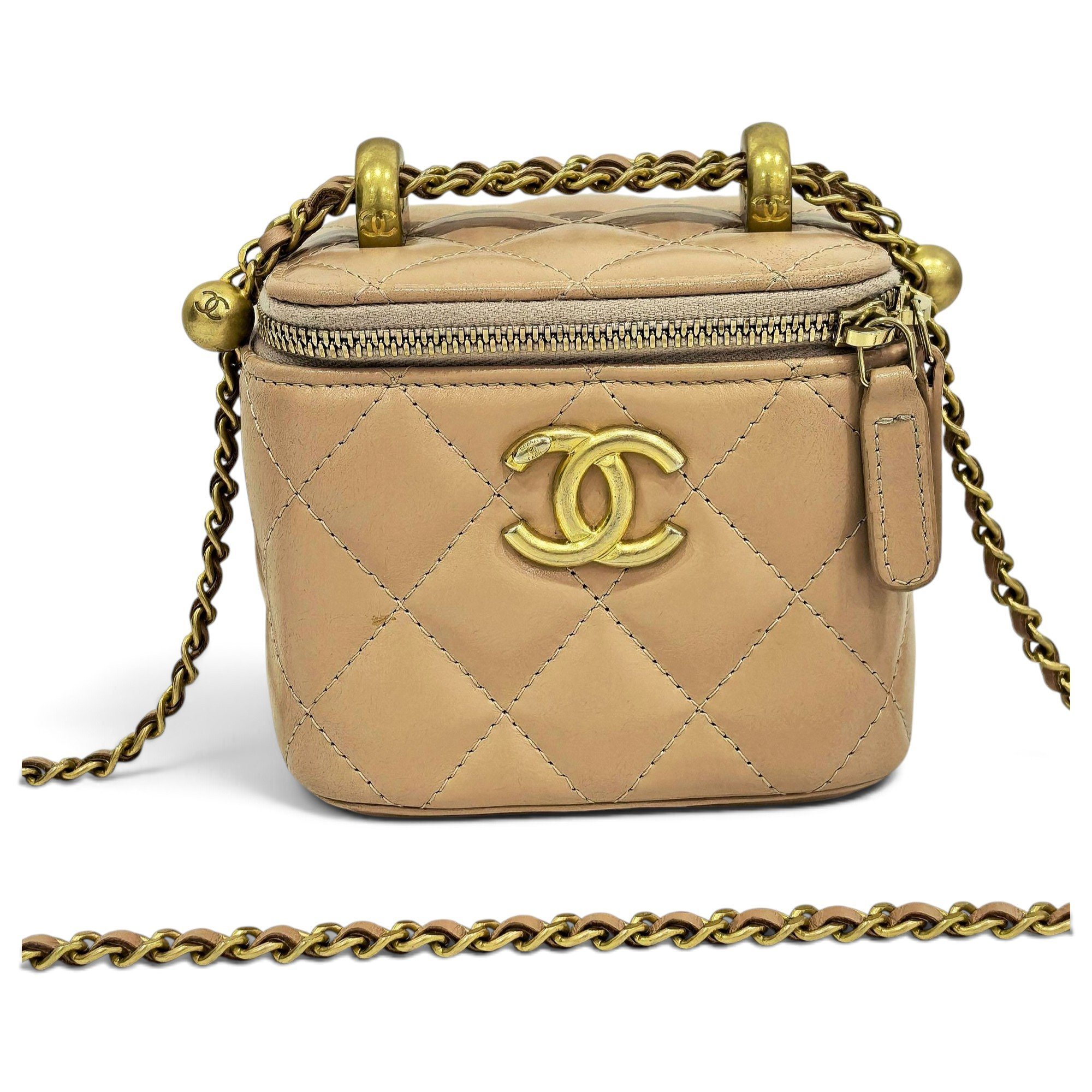 Vanity leather handbag