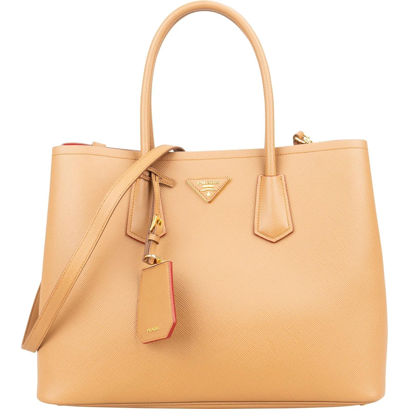 Double leather handbag