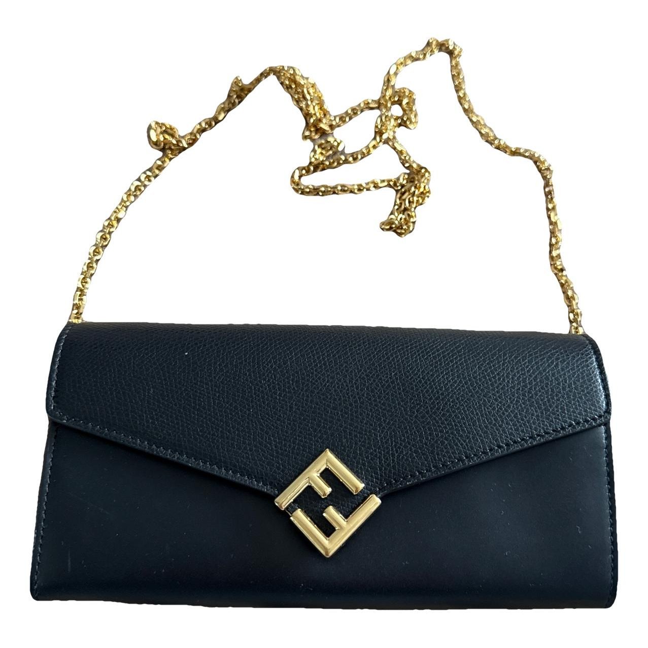 FF leather clutch bag