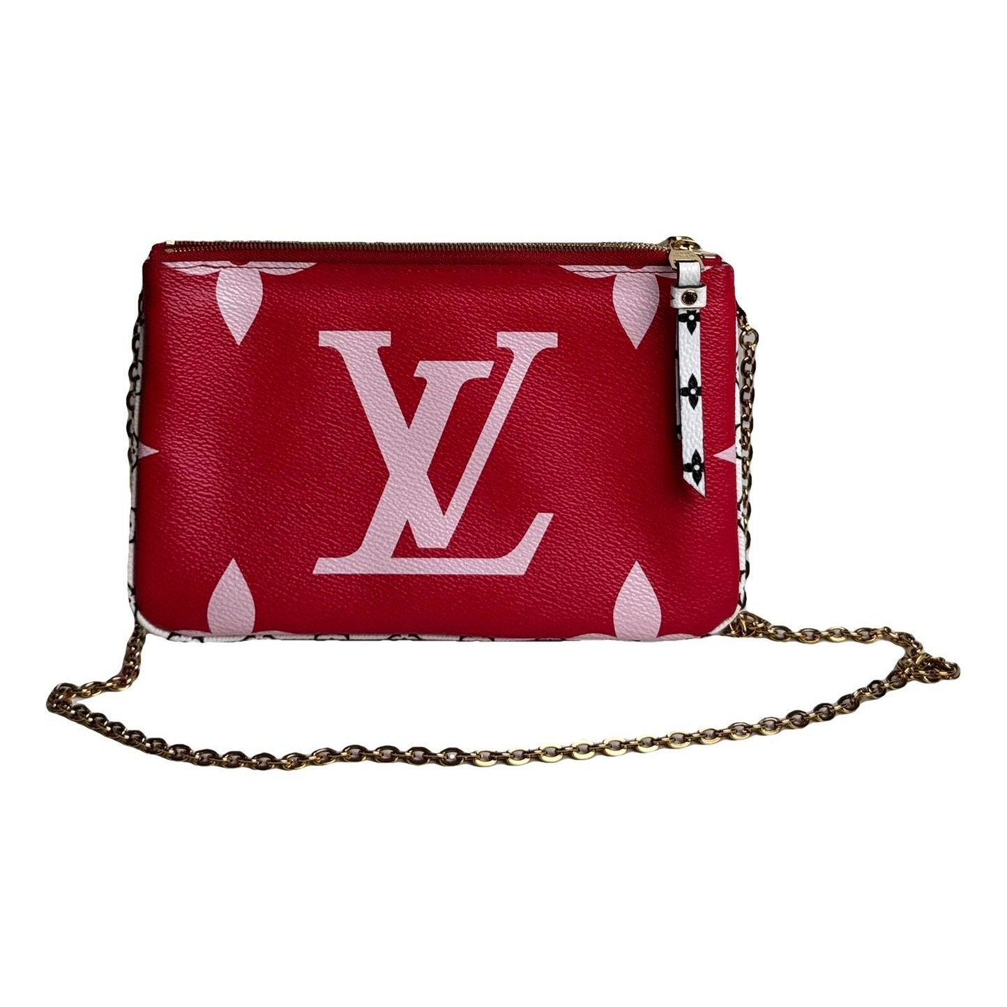 Double zip leather crossbody bag