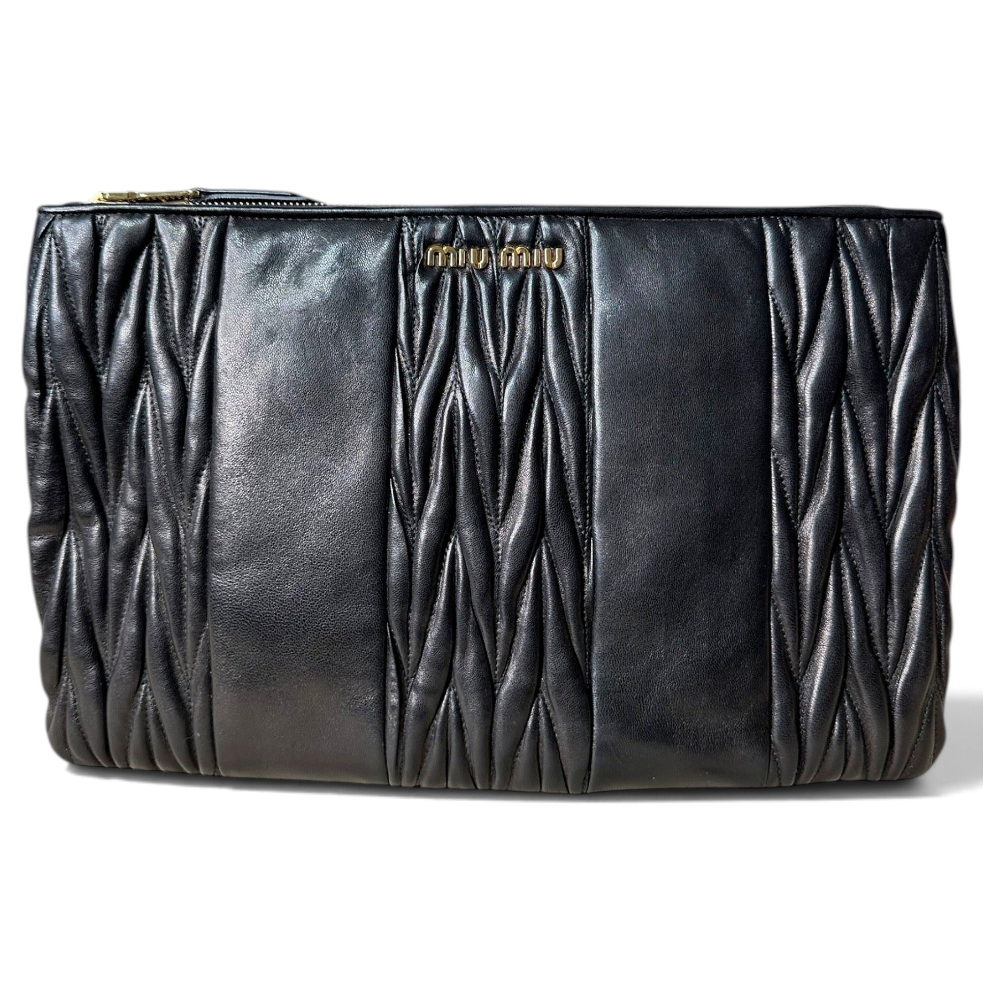 Leather clutch bag