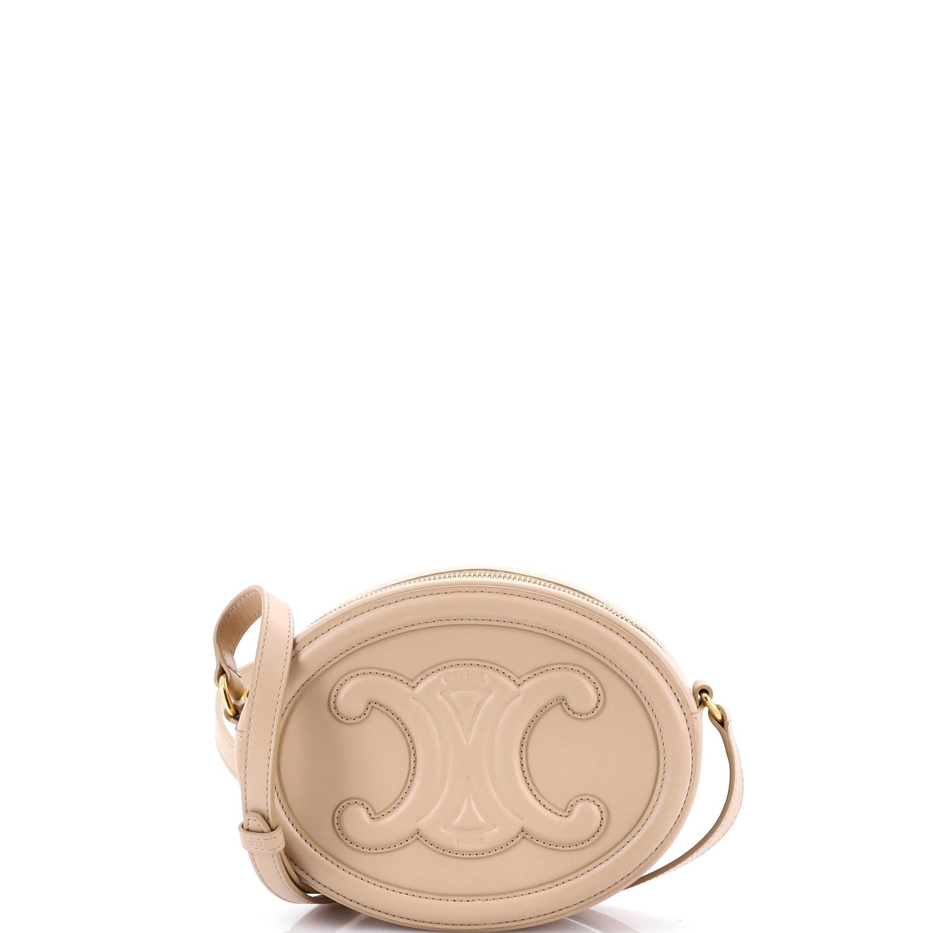 Celine Triomphe Oval Crossbody Bag Leather