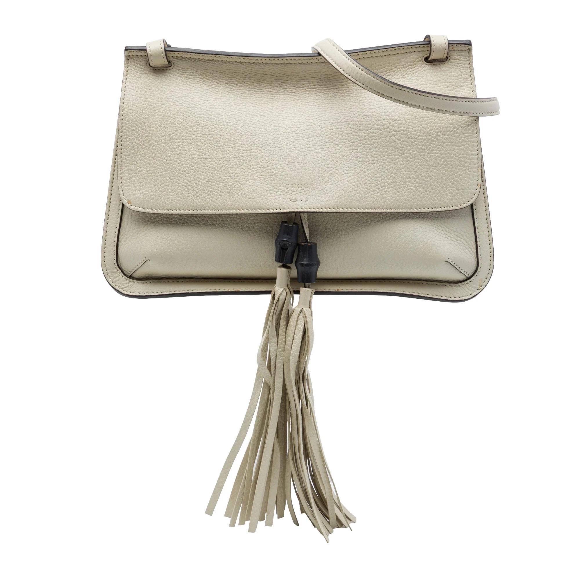 Bamboo leather crossbody bag