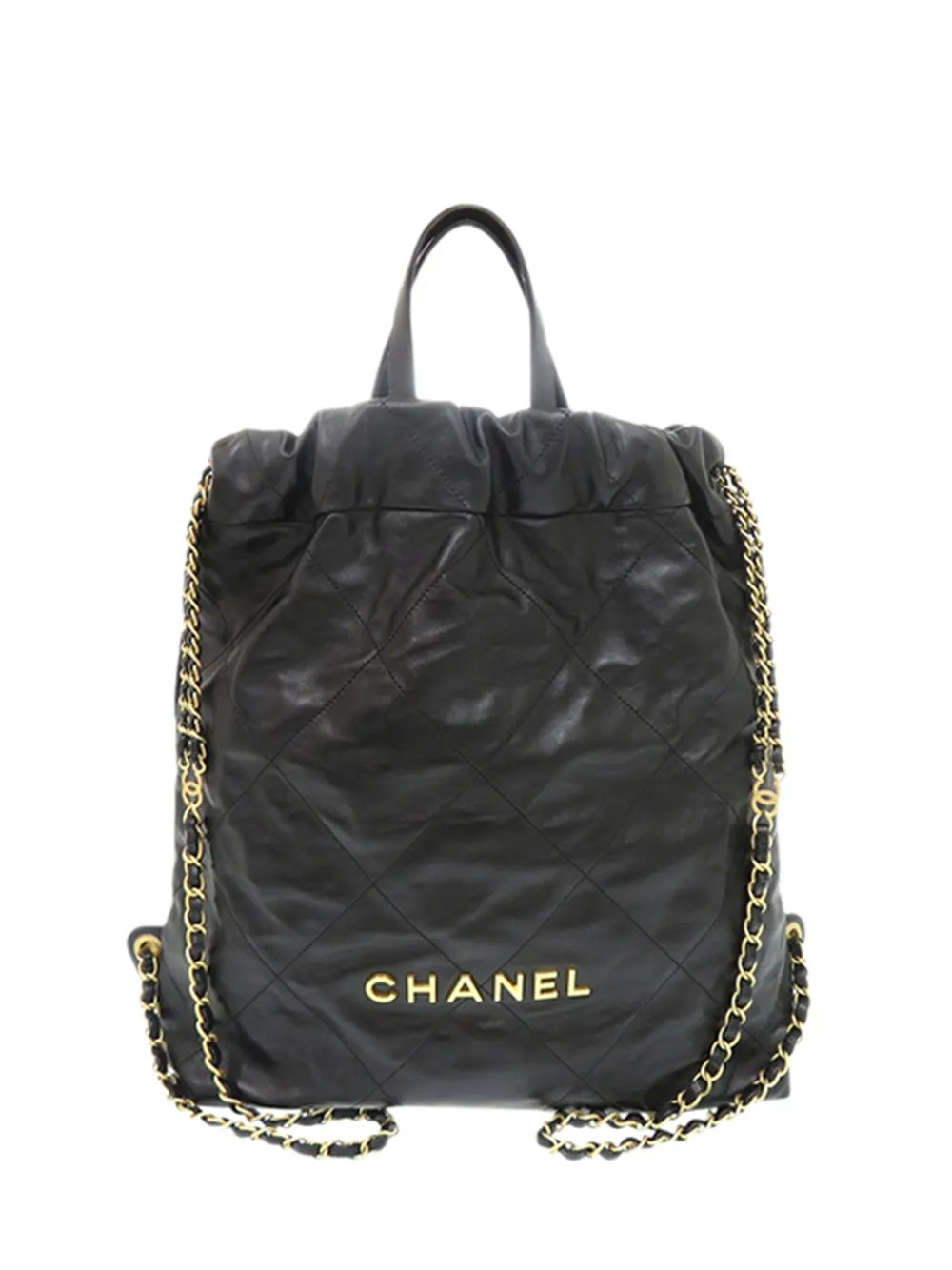 2021-2026 Large Quilted Shiny Calfskin 22 backpack