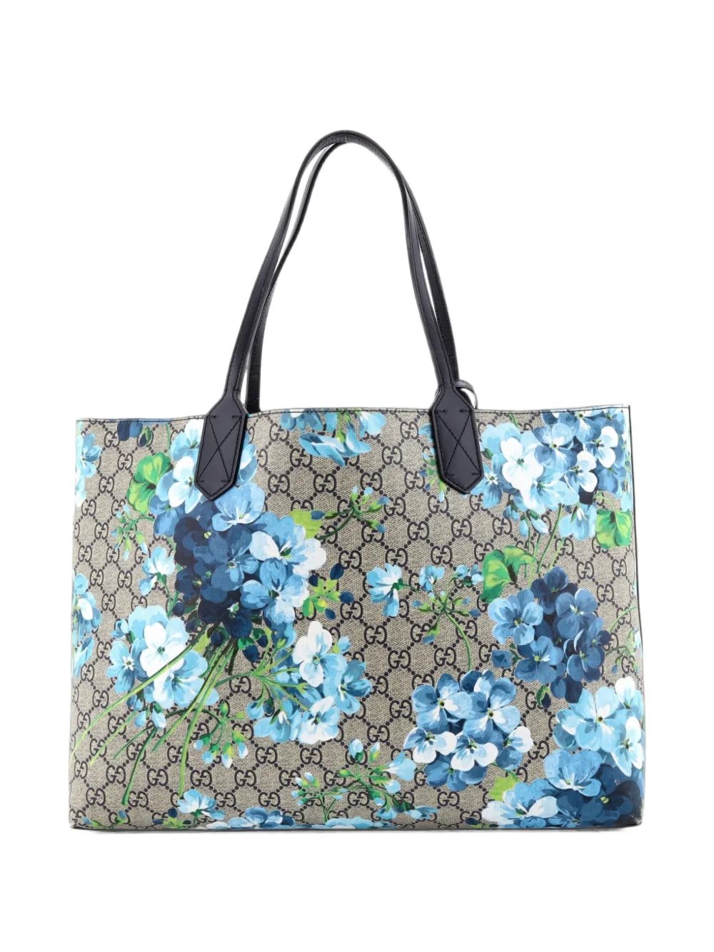 Reversible Blooms GG Print Leather Medium tote bag