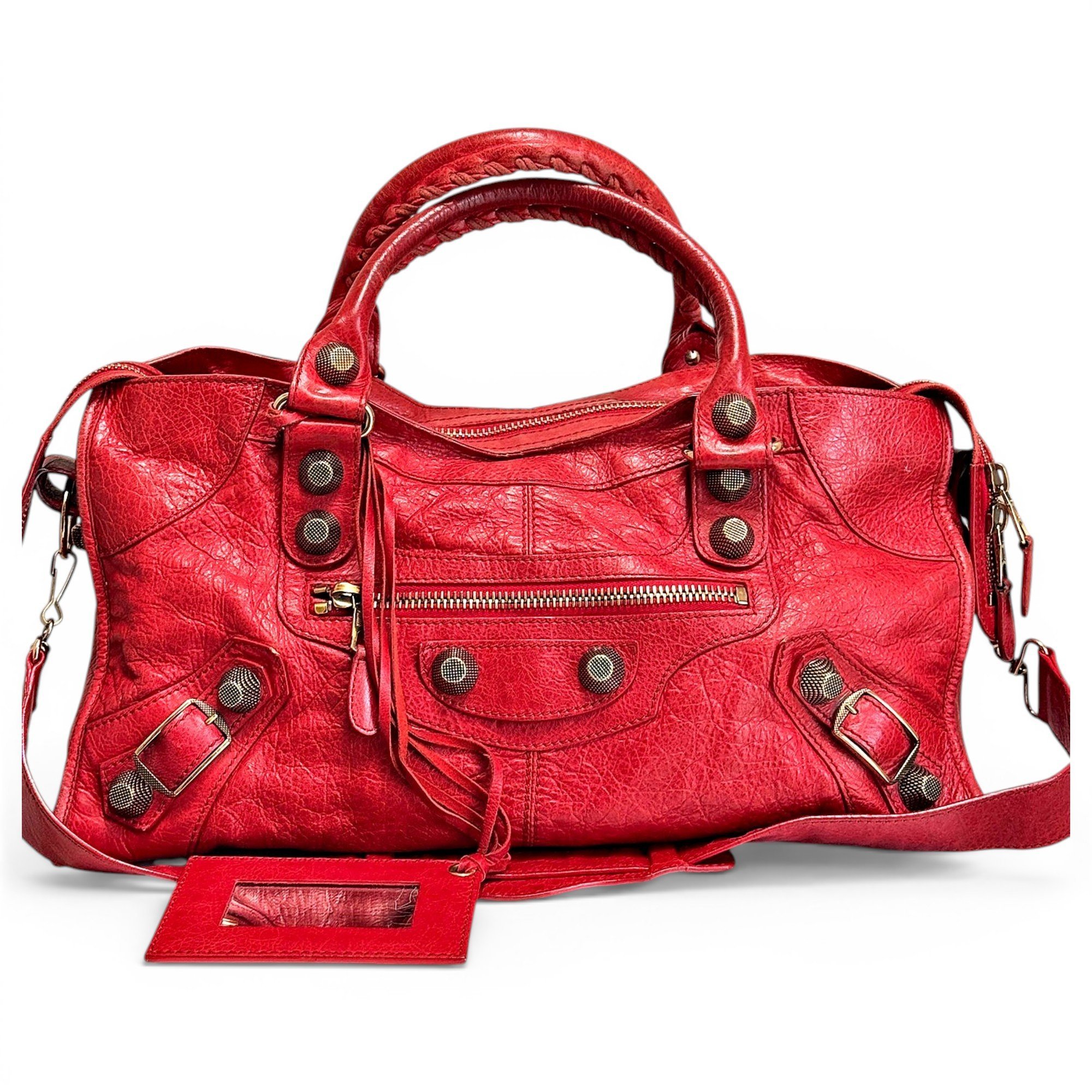 City leather handbag