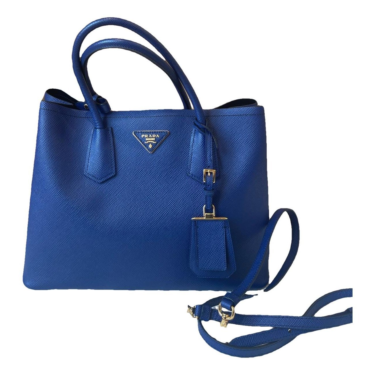 Double leather handbag
