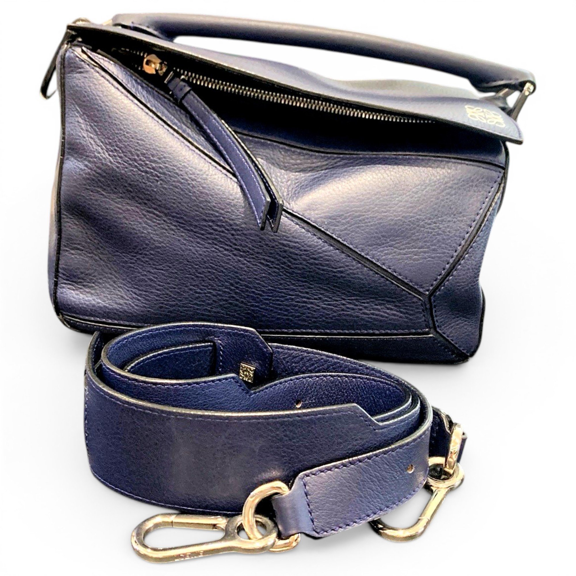 Puzzle leather handbag