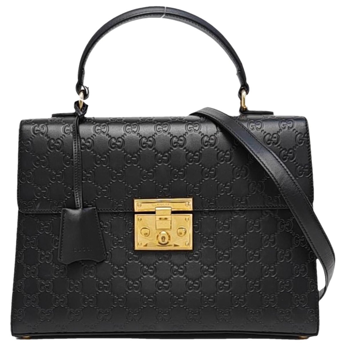 Padlock leather handbag