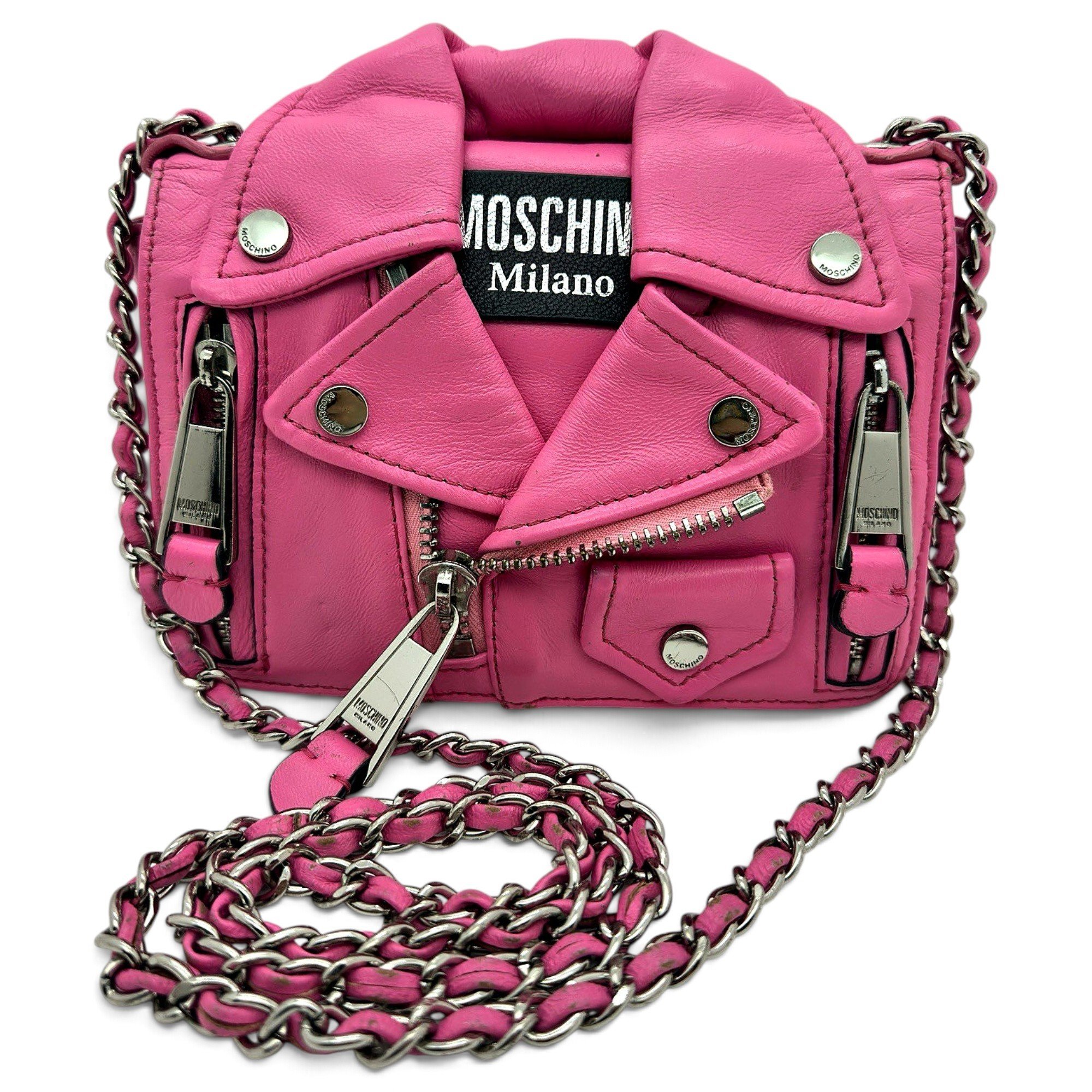 Biker leather crossbody bag