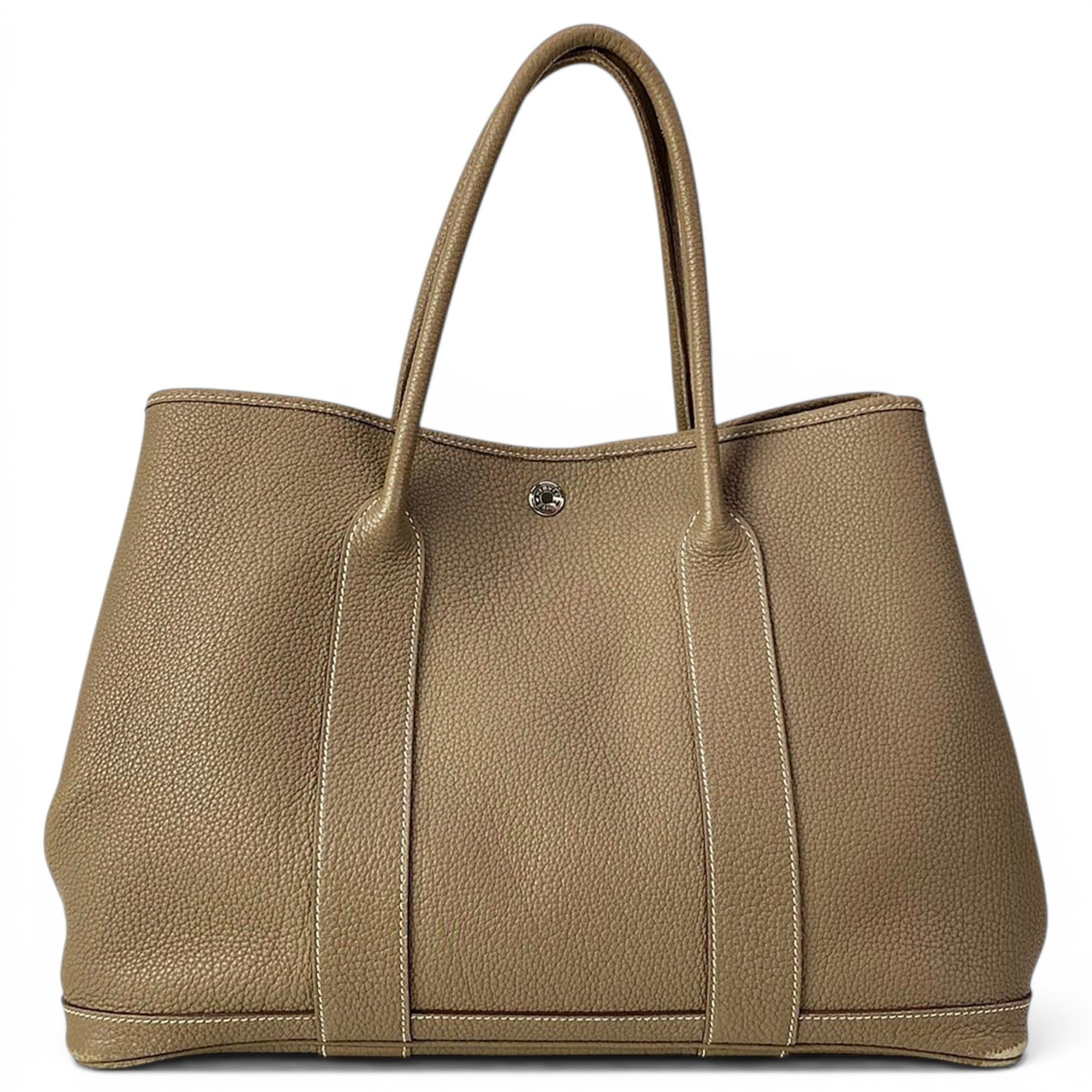 Hermes Garden Party Handbag Etoupe Negonda Leather